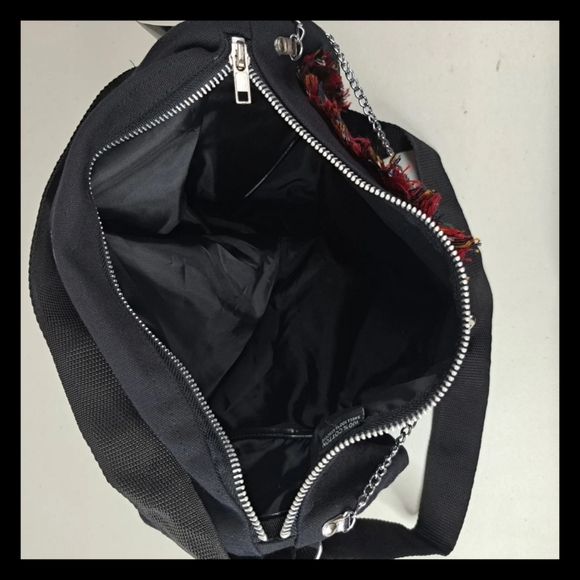 |vtg| Dead Threads •DEADSTOCK• Anarchy Goth Skull Canvas Messenger Bag Punk 90s - Picture 6 of 6